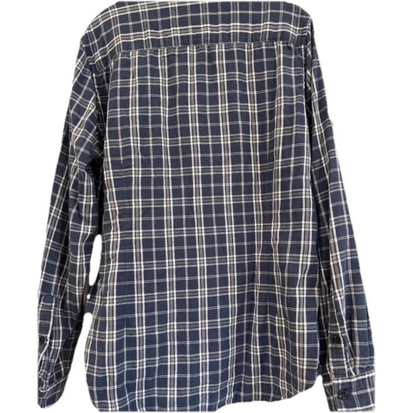 EXPRESS Men's Blue Plaid Long Sleeve Button Up Shirt Lined Sz Large 100% Cotton - Picture 6 of 9